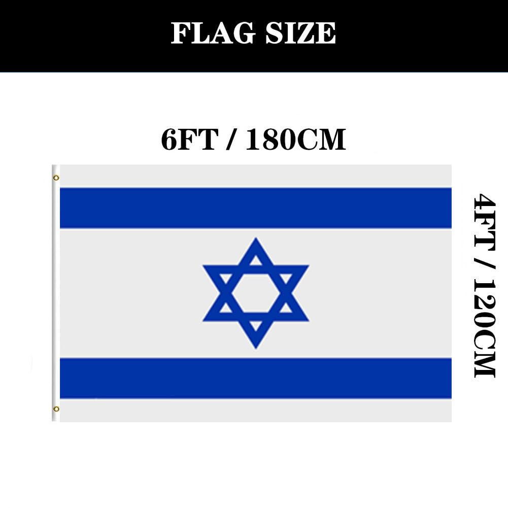 Israel Flags 3x5 Outdoor Made in USA- Double Sided Heavy Duty Israeli National Flag Banner with 2 Grommets
