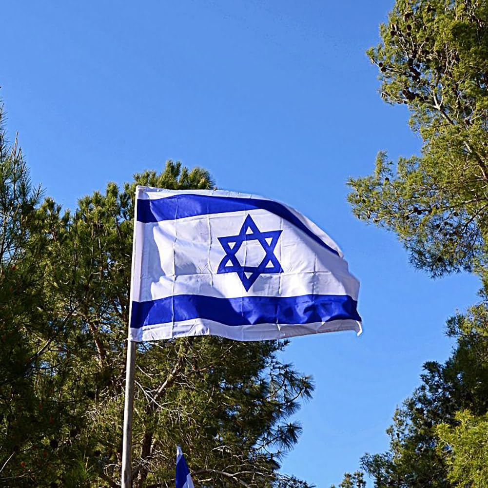 Israel Flags 3x5 Outdoor Made in USA- Double Sided Heavy Duty Israeli National Flag Banner with 2 Grommets