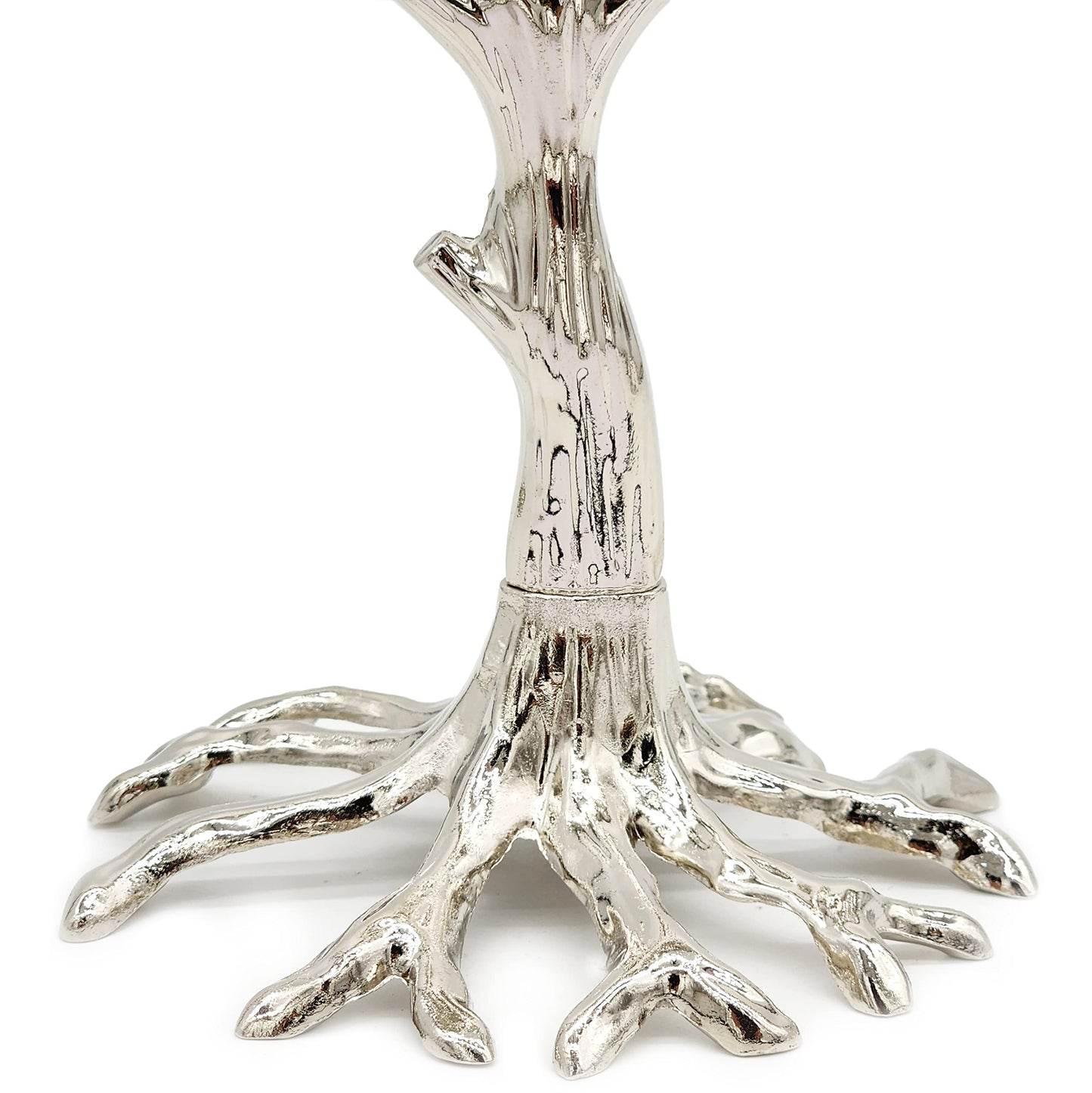 The Dreidel Company Hanukkah Tree of Life Menorah Rustic Pewter Finish for Chanuka