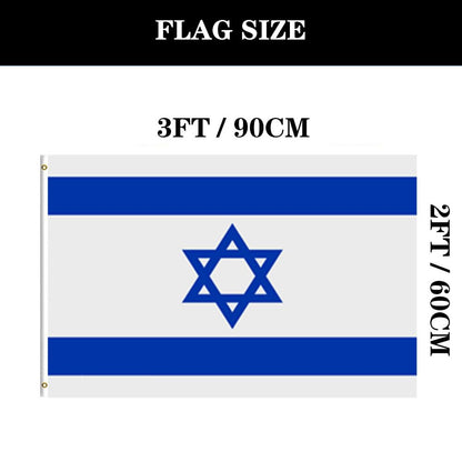 Israel Flags 3x5 Outdoor Made in USA- Double Sided Heavy Duty Israeli National Flag Banner with 2 Grommets
