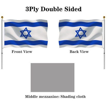 Israel Flags 3x5 Outdoor Made in USA- Double Sided Heavy Duty Israeli National Flag Banner with 2 Grommets