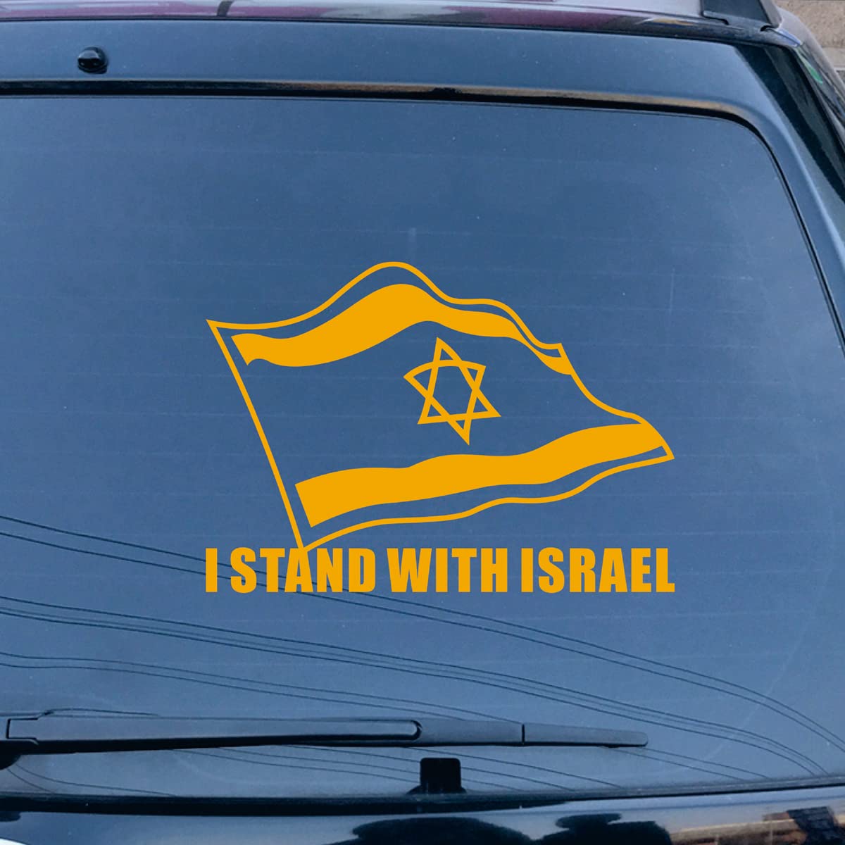 I Stand with Israel Israeli Flag Support Israel Decal Vinyl Sticker Car Laptop Window Choose Size Color (4'' x 2.8" (10.2cm x 7.2cm), White)