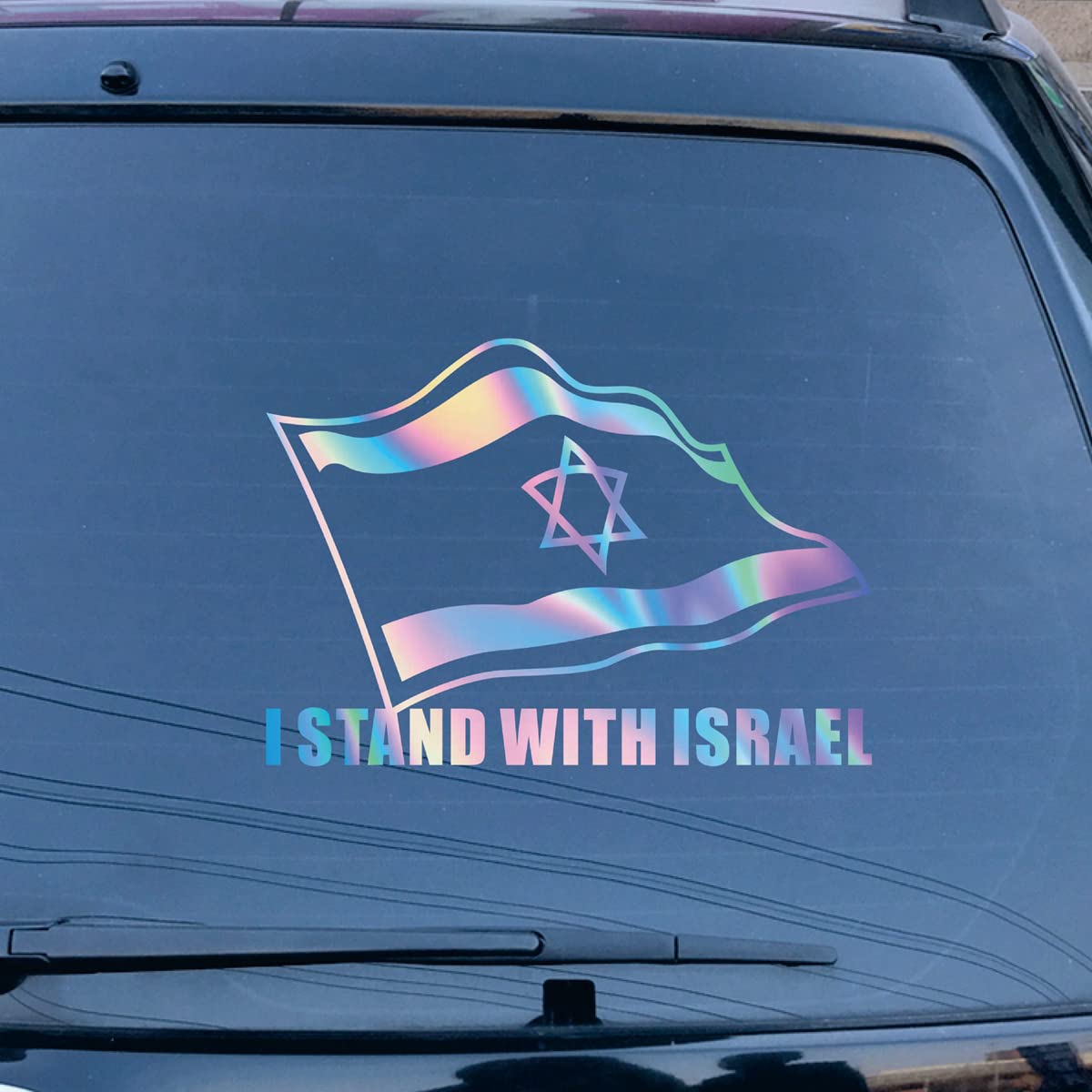 I Stand with Israel Israeli Flag Support Israel Decal Vinyl Sticker Car Laptop Window Choose Size Color (4'' x 2.8" (10.2cm x 7.2cm), White)