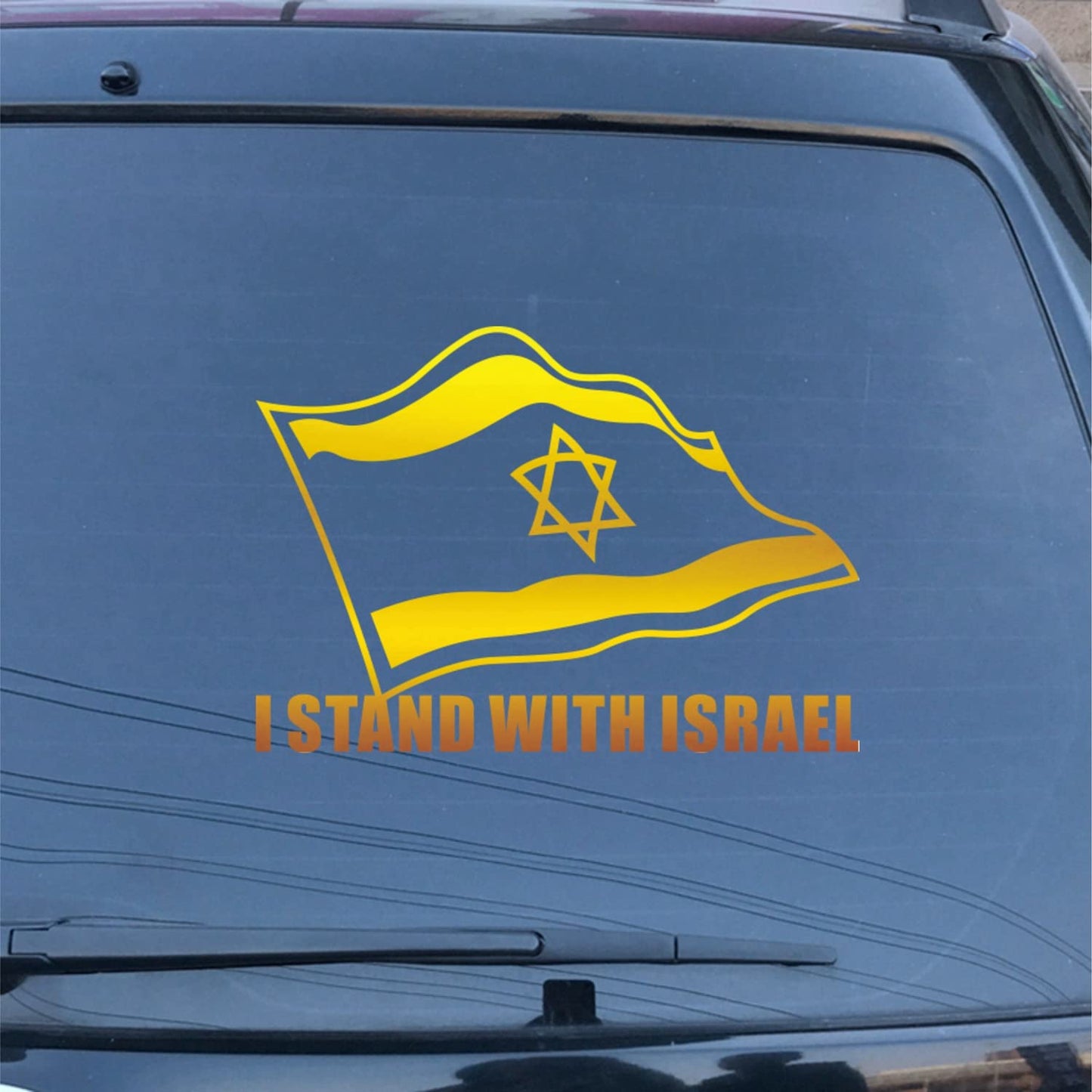 I Stand with Israel Israeli Flag Support Israel Decal Vinyl Sticker Car Laptop Window Choose Size Color (4'' x 2.8" (10.2cm x 7.2cm), White)