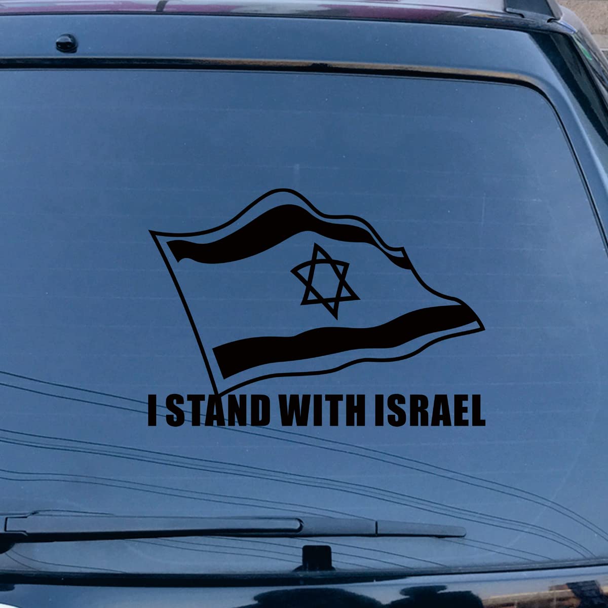 I Stand with Israel Israeli Flag Support Israel Decal Vinyl Sticker Car Laptop Window Choose Size Color (4'' x 2.8" (10.2cm x 7.2cm), White)