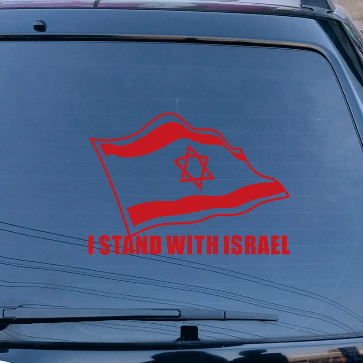 I Stand with Israel Israeli Flag Support Israel Decal Vinyl Sticker Car Laptop Window Choose Size Color (4'' x 2.8" (10.2cm x 7.2cm), White)