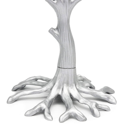 The Dreidel Company Hanukkah Tree of Life Menorah Rustic Pewter Finish for Chanuka