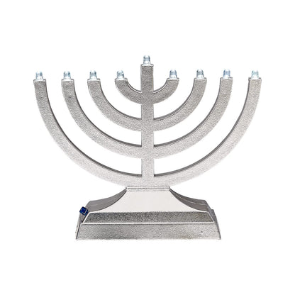 Rite Lite Go Menorah Mini Metallic Electric Menorah - LED Battery/USB Powered Chanukah Menorah Jewish Holiday - Office Car Home Decorations Judaica Hanukkah Gifts, Push Button Multi Light - Blue