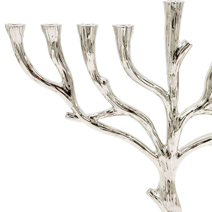 The Dreidel Company Hanukkah Tree of Life Menorah Rustic Pewter Finish for Chanuka